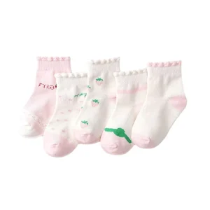 Autumn Winter Children’s New Combed Cotton Crew Casual Anti Slip Anti Bacterial Knitted Baby Men Women Japanese Korean Cartoon