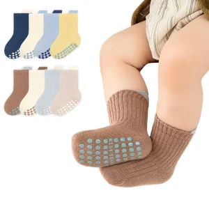 Autumn Winter Jacquard Combed Cotton Breathable Non Slip Baby Floor Socks Large Area Dispensing 0 5 Years Old 4 Pairs