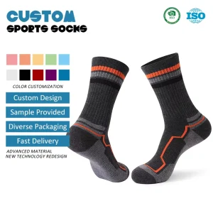 Autumn Winter Men Women’s Wool Socks Terry Bottom Sweat-Absorbing Outdoor Hiking Mountaineering Running Merino Wool Sports Socks