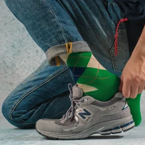 Autumn Winter Men’s British Style Argyle Knitted Boneless Crew Socks Cotton Manufacturers