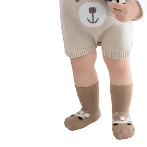 Autumn Winter New Baby Socks Combed Cotton Anti Slip Knitted Handmade Boneless Fine Smooth Soft Adorable Cartoon Socks