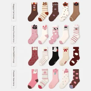 Autumn Winter P05 Cute Cool Bunny Baby Terry Thickened Cotton Warm for Girls Children’s Crew Socks