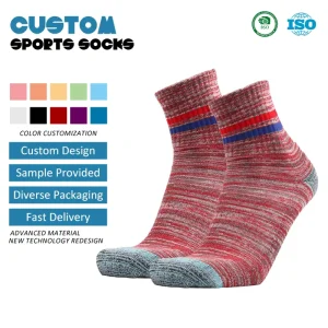 Autumn Winter Warm Fashion Stripe Design Cotton Terry Bottom Breathable Anti Odor Medias Chaussettes Men Outdoor Hiking Socks