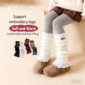 Autumn Winter Warm Retro Solid Color Pile Socks for Girls Children’s Spring and Autumn Calf Leg Warmers