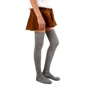 Autumn Winter Women’s Over the Knee Socks Solid Color Thigh High Tube Socks Compressed Combed Cotton Breathable with Body Logo