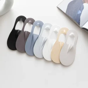 Autumn Woven Mesh No Show Socks for Men Thick Anti Bacterial Breathable Sweat Absorbing Casual Shallow Letter Pattern