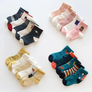 Autumn and Winter Combed Cotton Children’s Socks Breathable Japanese and Korean Cartoon Socks for Babies and Adults Men Women