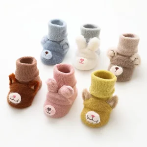 Autumn and Winter Terry Thickened Baby Floor Socks Children’s Three-dimensional Cartoon Non-slip Toddler Socks