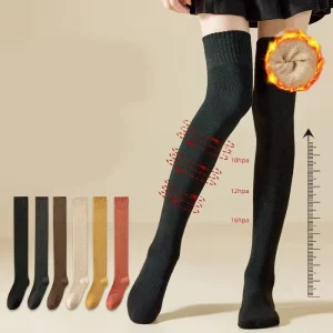 Autumn and Winter Women’s Thick Knee High Socks with Plush Insulation Anti slip Knee Pads Long Tube Socks