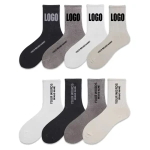B2B Supplier Crew Custom Logo Men’s Fashionable Socks Men’s Custom Crew Socks Manufacturer