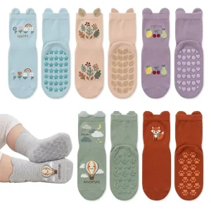 BIlu Factory Direct Custom Anti Slip Baby Socks Cartoon Animal Cotton Toddler Floor Socks for Kids Bulk Order