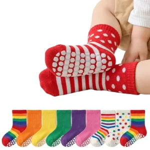 BIlu OEM ODM Cute Cartoon Baby Grip Socks Custom Logo Colorful Cotton Non Slip Toddler Socks for Newborn to Toddler