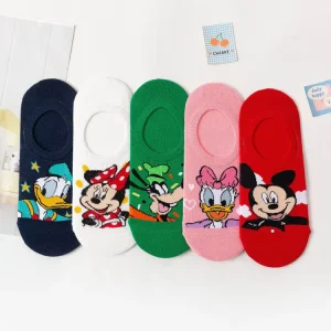 BSCI Factory Top Quality Cotton No Show Funny Socks Women Custom Cute Invisible Cartoon Mickey Socks Color Low Rise Sock