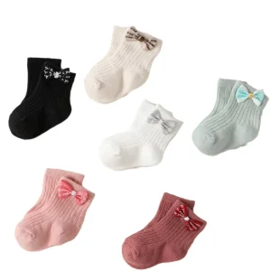 Baby Bow Socks Cotton Comfortable and Breathable Princess Socks