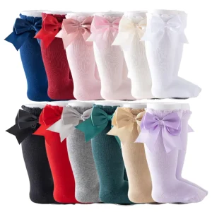 Baby Bow Socks Kids Cotton Knee High Socks Cute Girls Socks