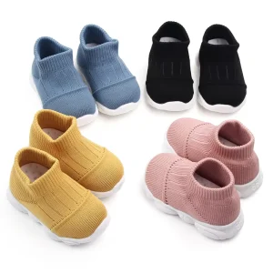 Baby Boy Girls Non-Skid Indoor Slipper Infants Breathable Elastic Socks Shoes Protect Toes Walking Shoes