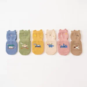 Baby Cartoon Floor Socks Knitted Pure Cotton Toddler Socks for Autumn Winter Non Slip Breathable Trampoline Socks