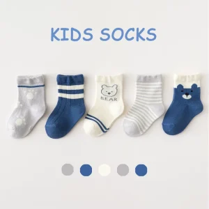 Baby Cotton Socks Knitted Breathable Loose Fit Cartoon Design Socks Children’s Infant Boys’ Girls’ Spring Autumn