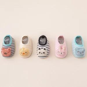 Baby Floor Socks Cartoon Animal Design Comfortable Breathable Anti Slip Durable Fiber Cotton Home Use