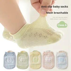 Baby Floor Socks Summer Infant Mesh Breathable Thin Candy Silicone Anti Slip Indoor Children’s Walking Socks