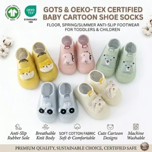 Baby Floor Spring Summer Cartoon Rubber Sole Doll on Anti-Slip Newborn Toddler Children’s Unisex Shoe Socks