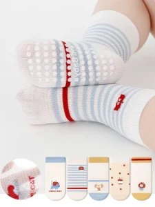 Baby Infant Children’s Crew Thin Summer Casual Knitted Cartoon Anti Slip First Walker Floor Socks Boys Girls