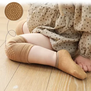 Baby Knee Pads Socks Set for Girls Boys Summer Solid Color Anti Slip Socks Kid Crawling Safety Floor Sock Leg Knee Protector