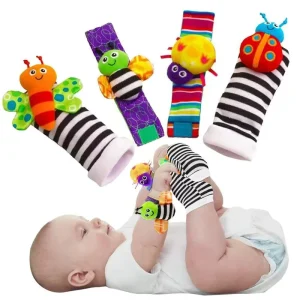 Baby Rattle Socks Baby Wrist Rattles Toys 0-3-6-12 Months & Foot Sock Learning Toy
