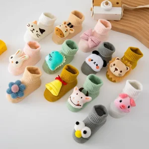 Baby Socks Bulk Cotton Socks for Newborn 3D Cartoon Cute Infant Floor Socks Anti Slip