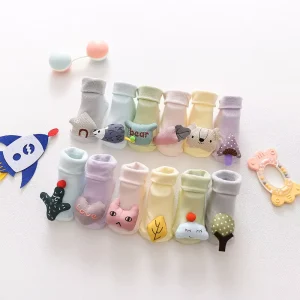 Baby Socks Bulk Cotton Socks for Newborn 3D Cartoon Cute Infant Floor Socks Anti Slip