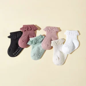 Baby Socks Children’s Cotton with Lace Princess Socks Children’s Mid-calf Baby Socks