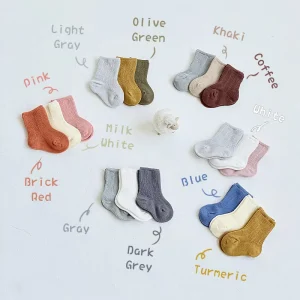 Baby Socks Spring and Autumn Pure Color Boneless Boys and Girls Baby Short Socks Newborn Cotton Socks