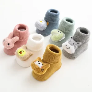 Baby Socks With 3D Animal Thickness Winter Combed Cotton New Born Socks