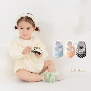 Baby Socks for Style Toddler Princess Flats Dressy Soft Sole Slipper Booties Woven Cartoon Breathable Crew