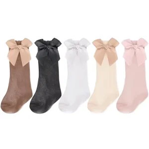 Baby Spanish Style Long Socks With Big Bow Loose Top Princess Dress Socks for Infant Girls Kids Students