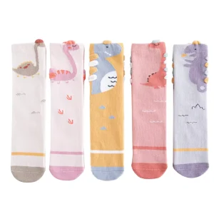 Baby Stockings Class Autumn Children’s Socks Dinosaur Three-Dimensional Knee-Over Socks Straight Plate