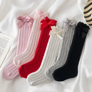 Baby Stockings Over the Knee Breathable Mesh Anti Slip Casual Socks Summer Mosquito Socks Bow Princess