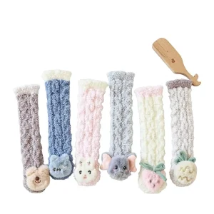 Baby Stockings Thickened Winter Coral Fleece Thick Socks Warm Children Cartoon Doll Breathable Class a Over the Knee Socks