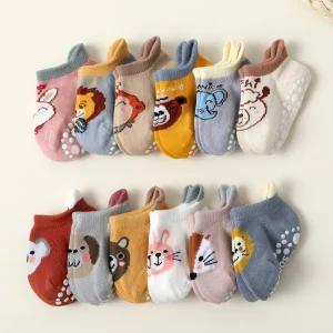 Baby Toddler Animal Design Socks Grip Non Slip Boys Girls Kids Ankle Cute Socks