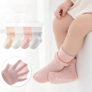 Baby Toddler Casual Cartoon Breathable Mesh Crew Socks Anti Slip Sole Ribbed Texture Summer Soft Cotton Non Skid
