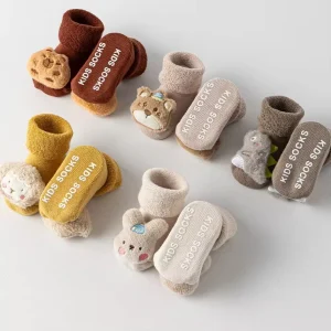 Baby Toddler Non-Slip Winter Socks Kids Cozy Warm Winter Socks Thick Thermal Socks Cotton with Cute Plush Animals
