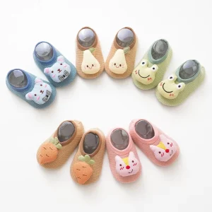 Baby Toddler Sock Shoes Soft Silicone Sole Shoes Breathable Cotton First Walking Shoes Anti-Slip for Kids Baby