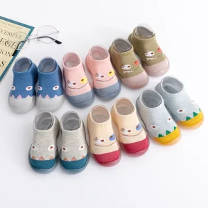 Baby Toddler Sock Shoes TPE Sole Non Skid Floor Slipper Boy Girls Breathable Indoor Outdoor Warm Shoes Socks M3629