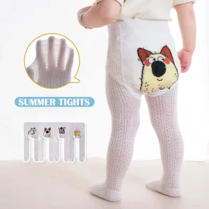 Baby Toddler Summer Non Slip Thin Mesh Tights with 3D Cartoon Animal Design High Waist Breathable Knit Kids’ Leggings Pantyhose