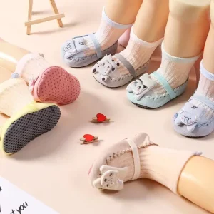 Baby Walking Shoes Combed Cotton Animal Print Elastic Band Non Slip Durable Winter Preschool Home Floor Shoes