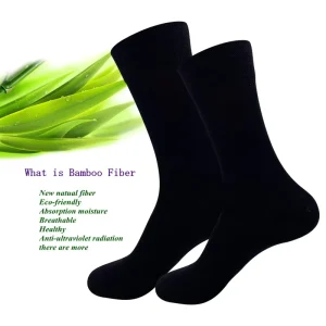 Bamboo Casual Work Socks Full Cushion Super Soft Breathable Anti-Bacterial Eco-Friendly Crew Unisex Business Daily