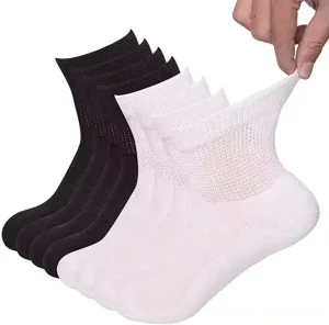 Bamboo Diabetic Half Cushion Non Binding Quarter Socks