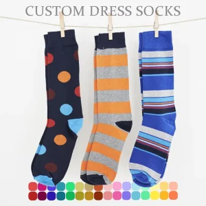 Bamboo Fiber Men Socks Business Crew Logo Dress Socks Customised Design Personalized Custom Socks