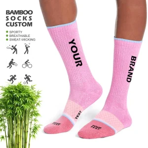 Bamboo Fiber Sox OEM Custom Logo Tube Sock Men and Women Running Sport Sock Calf Athletic Sport Sock Customized