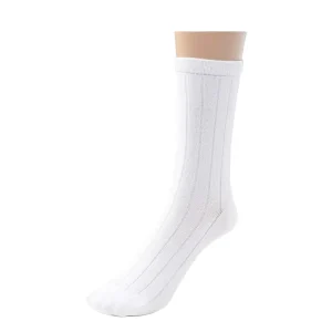 Bamboo Ribbed White Crew Socks for Boys and Girls Breathable Summer Basic Uniform Casual School Socks Knitted Technique